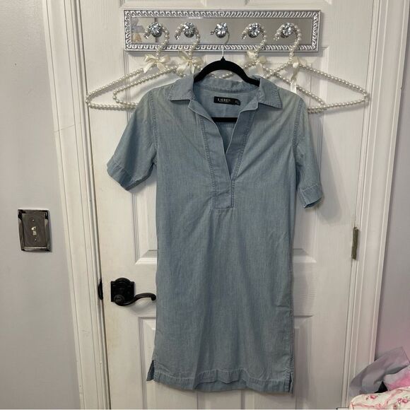 Ralph Lauren Light Wash Denim Dress - Picture 1 of 7